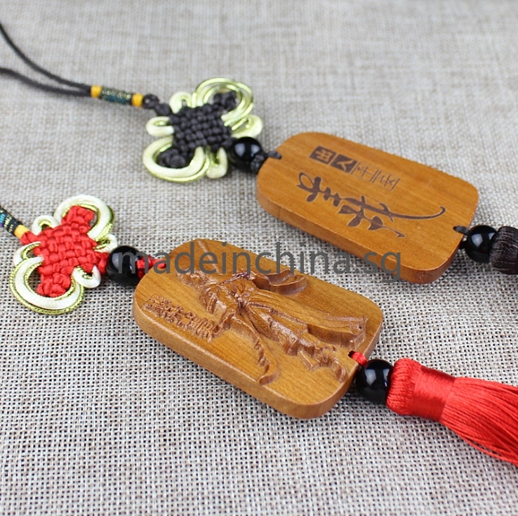 Phụ Kiện Trang Trí Xe Hơi Bằng Gỗ Đào Phong Cách Trung Hoa