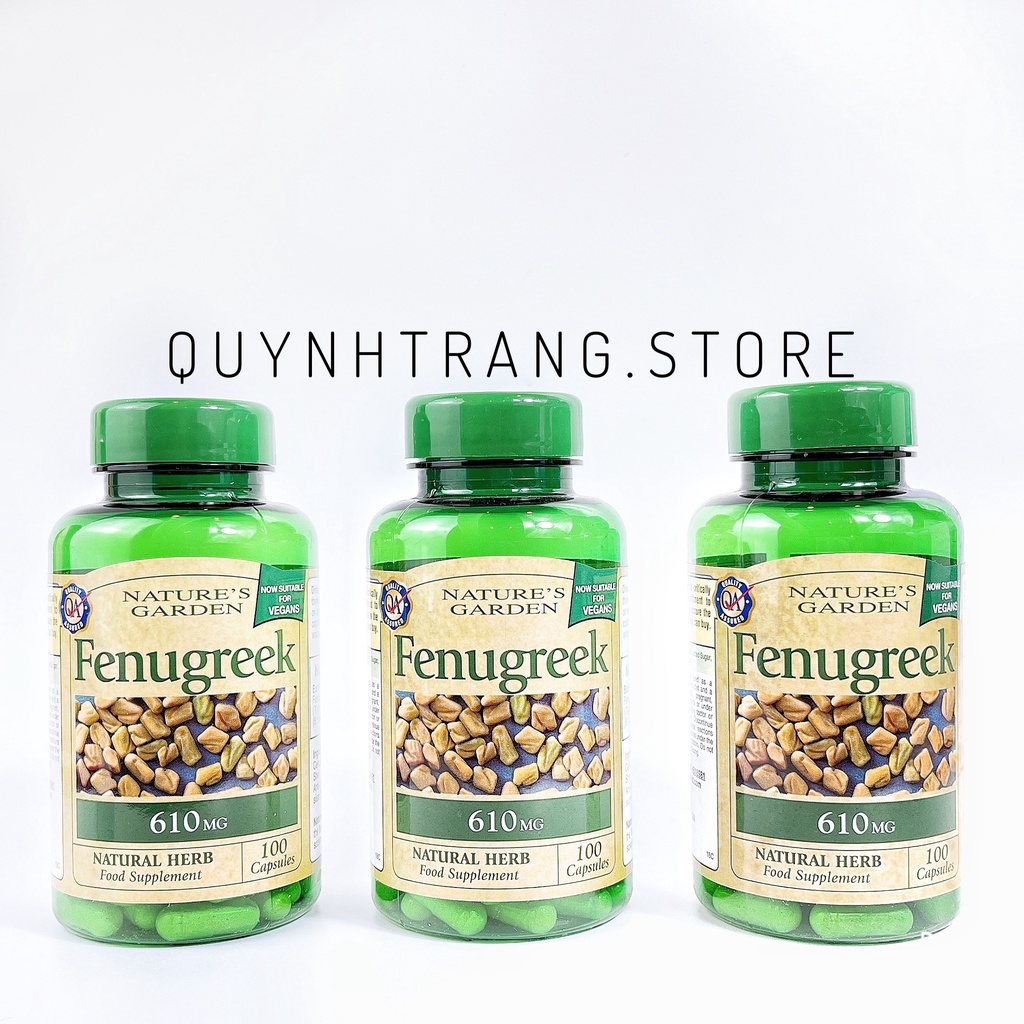 Viên lợi sữa cỏ cà ri Nature’s Garden Fenugreek 610mg của Anh hộp 100 viên