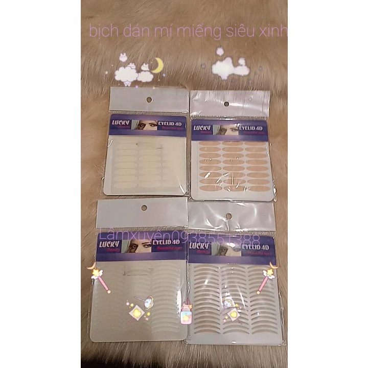 Miếng dán kích mí LUCKY  siêu sịn  Siêu bám dính , thiết kế tiện dụng, dễ tháo gỡ ,không kích ứng , khó chịu