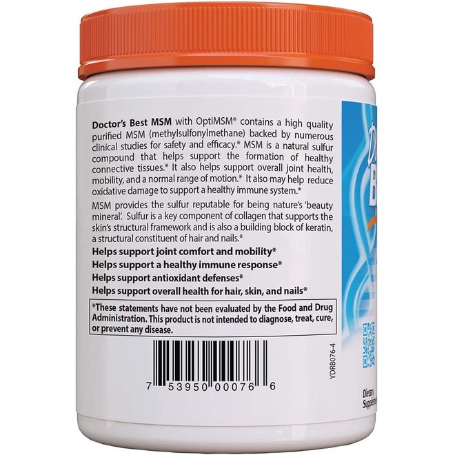 Bột MSM Doctor's Best MSM Powder with OptiMSM 250g