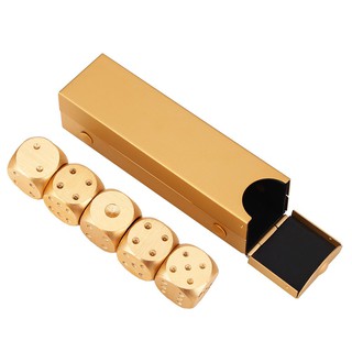 HỘP NHÔM 05 VIÊN XÍ NGẦU KIM LOẠI CÓ HAI MÀU (ALUMINIUM DICE SET)