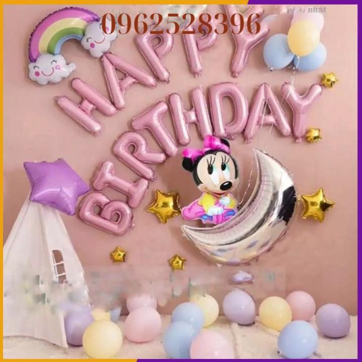 [ TẶNG QUÀ ] set bóng sinh nhật tuổi chuột dành cho bé trai + bé gái { tặng bơm + băng keo }