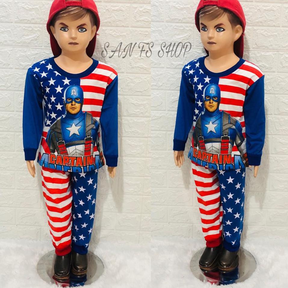 Bộ quần áo Captain America cho bé từ 1-10 tuổi 9.9 tuổi
