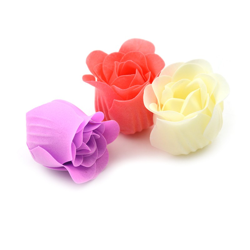 Bộ 3 bông hồng sáp thơm nhiều màu sắc xinh xắn dùng trang trí đẹp mắt
