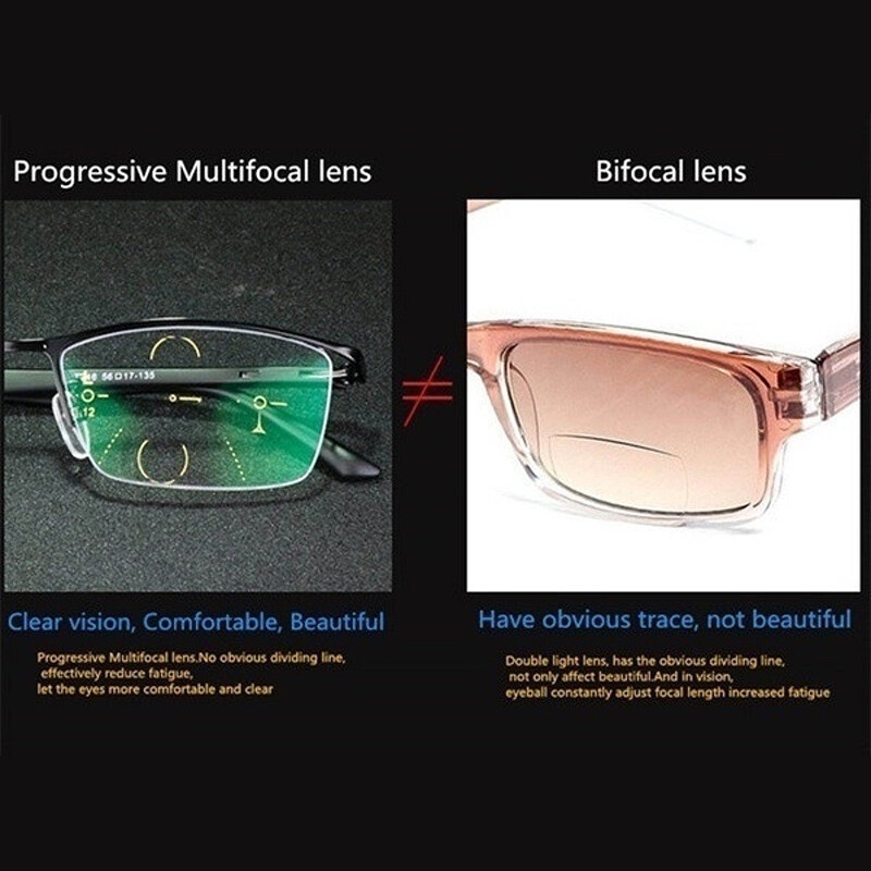 Kính Đọc Sách Đa Năng PTQ Gọng Vuông Nửa Gọng Cho Nam Và Nữ