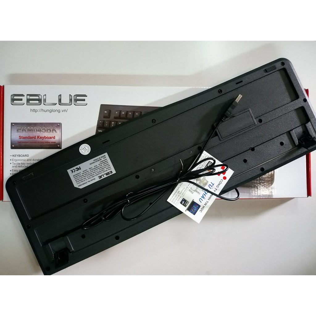 Bàn phím có dây EBLUE - EKM045BK, chuẩn USB - Cáp dài 1.6 M