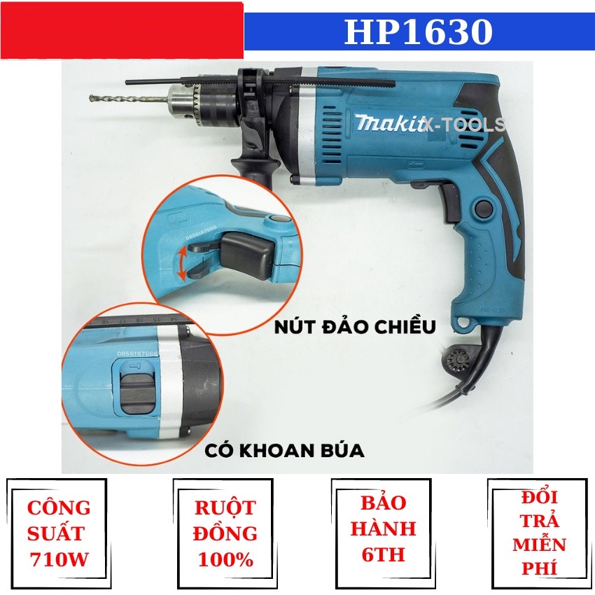 (HCM) Bộ Máy Khoan Điện Ma-Ki-Ta 1630 Tặng Kèm Hộp Đựng Đồ Nghề 30 Món Tiện Dụng Máy Khoan Tốt Motor Đồng 100%