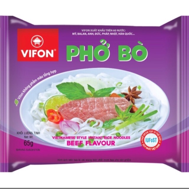 1 Gói Phở Bò/ Bún Bò Huế Vifon 65g