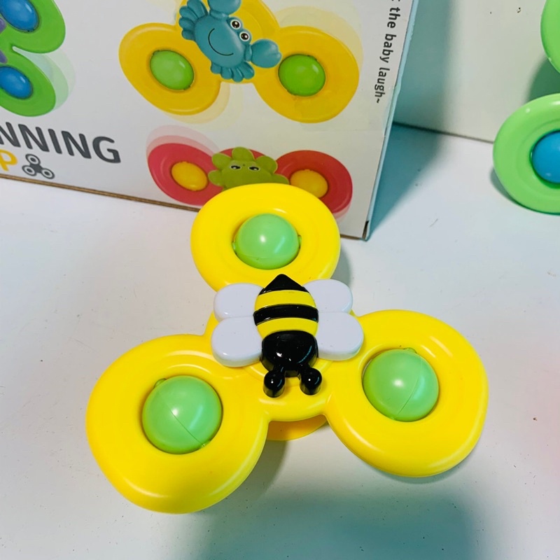 Set 3 đồ chơi con quay spinner Uulzzor hình côn trùng vui nhộn, chất liệu an toàn cho bé