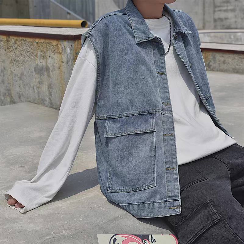 Áo khoác gile bò nam nữ bigsize MALTRIK  phong cách Hàn Quốc chất jean cao cấp có size lớn đến 95kg