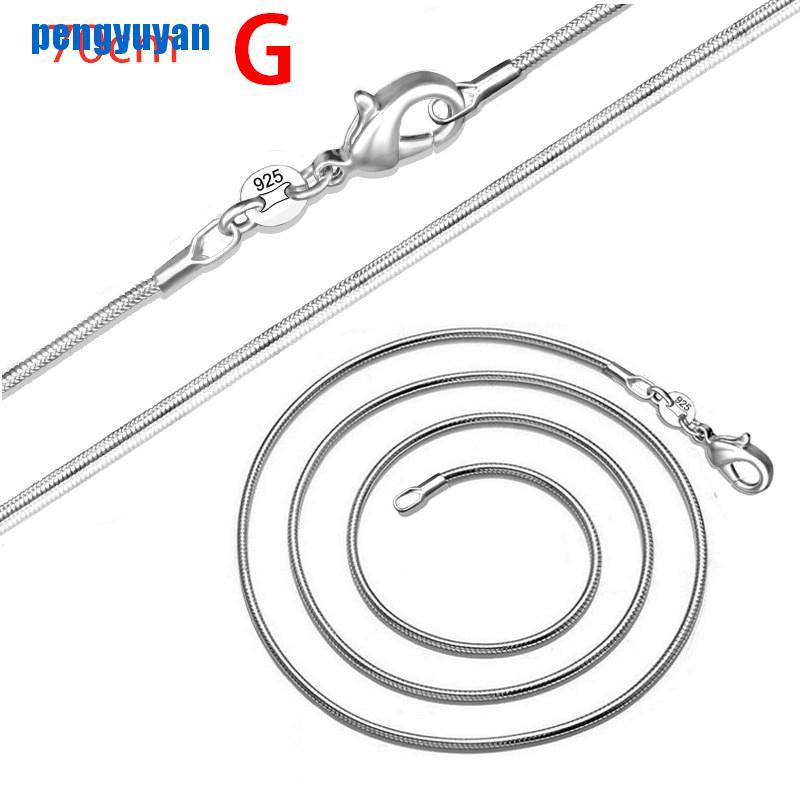 Vòng cổ chuỗi rắn 1mm dài 16-28inch màu bạc