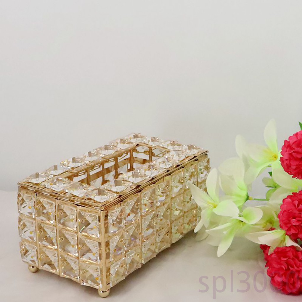 Hộp đựng khăn giấy để bàn bằng pha lê sang trọng độc đáo
