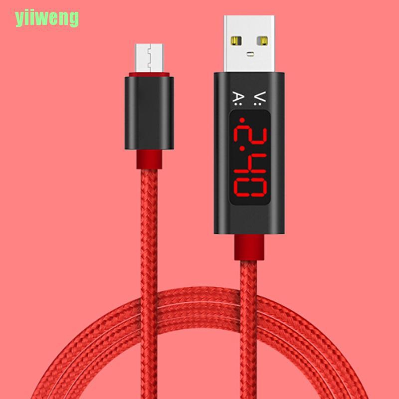 Dây Cáp Sạc Truyền Dữ Liệu Micro Usb Có Màn Hình Led Cho Điện Thoại Android