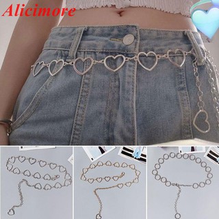 Dây đeo eo kim loại phối hình trái tim rỗng thời trang alicimore