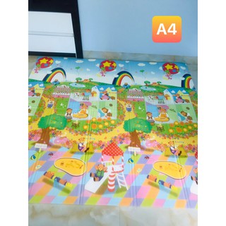 CHỌN MẪU Thảm xốp XPE 180x200x10mm 2 mặt phủ Silicone Hàn Quốc  chống thấm, chống ngã, cho bé tập bò kèm túi loại 1