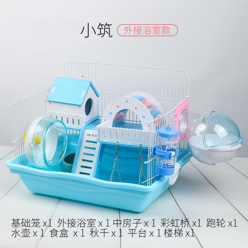 Lồng chuồng 2 tầng cao cấp cho hamster bộ Full phụ kiện