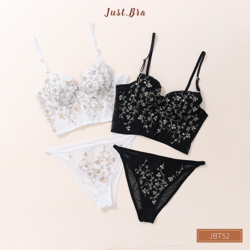 Sét đồ lót Just Bra thiết kế sang trọng, bản lưng ren to và rộng JBT52 | BigBuy360 - bigbuy360.vn