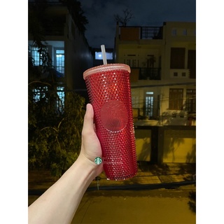 Ly Starbucks Studded Holly Red Korea 710ml