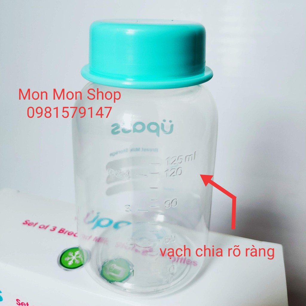 Set bình trữ sữa Upass Thái Lan 125ml nhựa an toàn cho bé