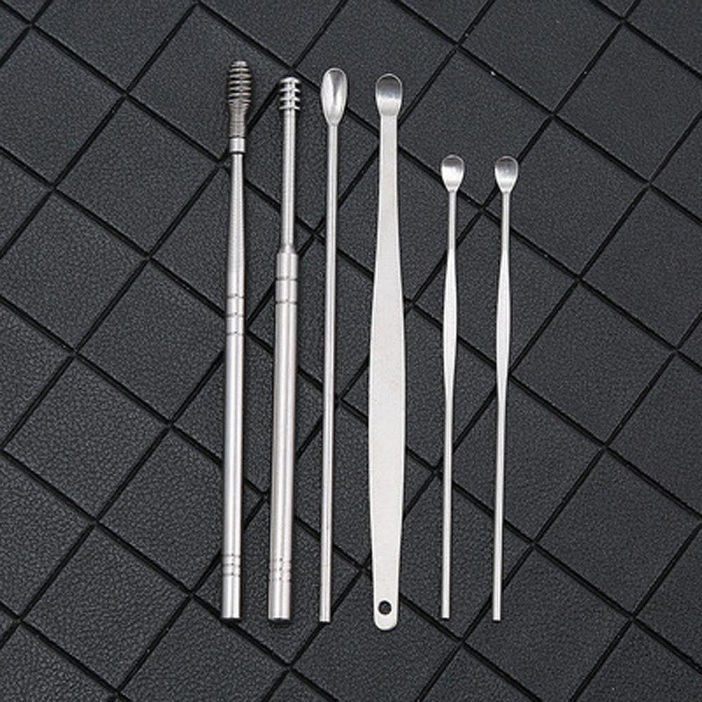 Bộ 6 Dụng Cụ Lấy Ráy Tai Bằng Thép Không Gỉ Tiện Dụng Cho Nữ