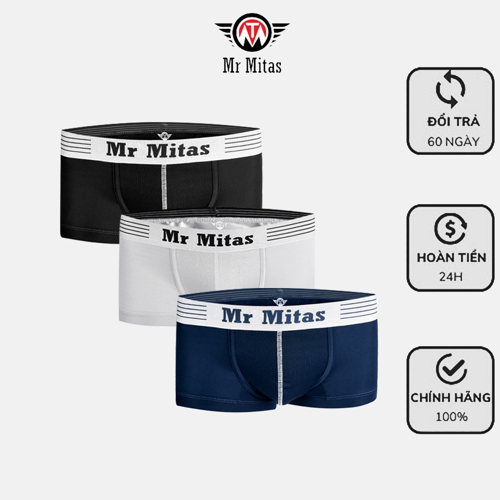 Combo 3 quần lót nam Boxer Basics viền êm ái Minh Tâm