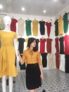Áo sơ mi nơ cổ