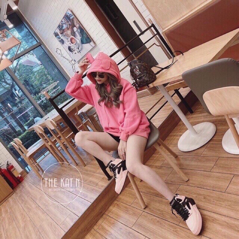 Áo nỉ hoodie dài tay có mũ tai thỏ hot hot