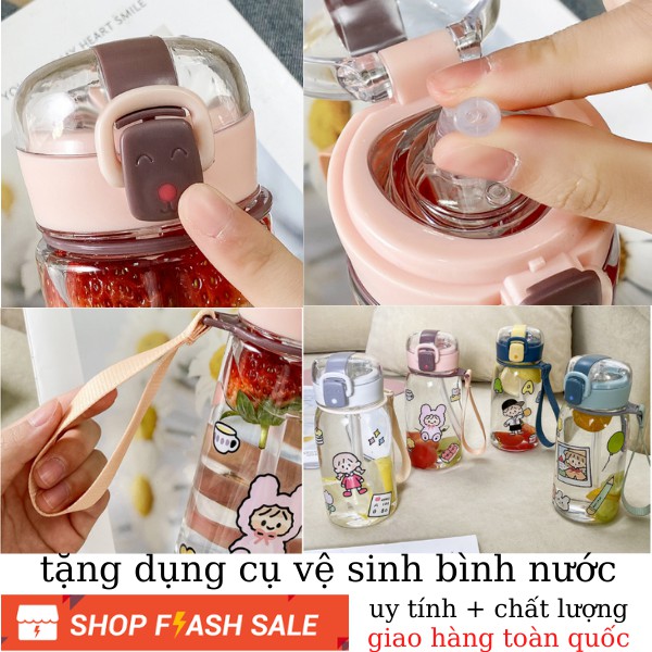 Bình nước 500ML LOẠI DÀY CÓ ÔNG HÚT bình nươc cho bé