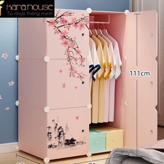 TỦ NHỰA GHÉP ĐA NĂNG 6 NGĂN SÂU 47cm ĐỰNG QUẦN ÁO. Tặng kèm 1 treo đồ.