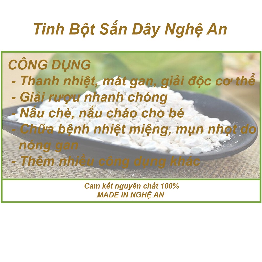 Tinh bột SẮN DÂY nguyên chất, mát gan, giải nhiệt, thanh lọc cơ thể, trẻ hoá làn da ,hết mụn (HÀNG LOẠI 1)