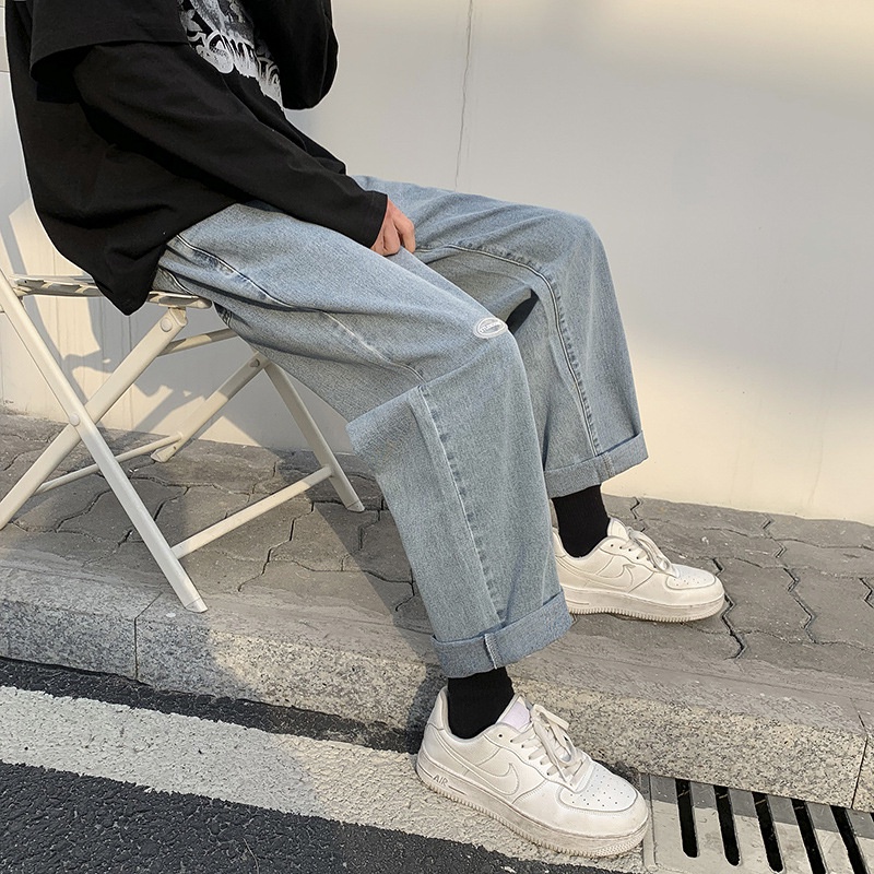 Quần Jean baggy nam ống rộng cao cấp, Quần jean nam ống rộng phong cách hàn quốc  KANE SHOP