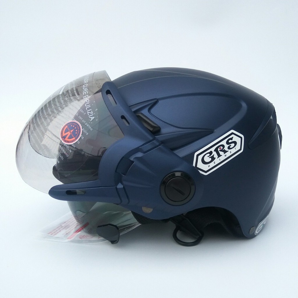 Mũ bảo hiểm nửa đầu GRS A966K 2 Kính (màu xanh tím than nhám)