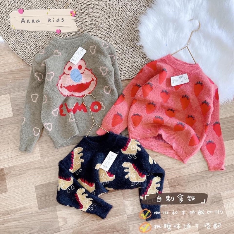 _ Áo Len Lông Thỏ Cho Bé -Len New Quảng Châu