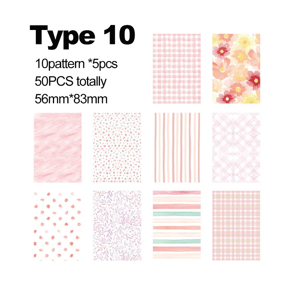 Set 50 Giấy Làm Thiệp Họa Tiết Hình Học Sáng Tạo