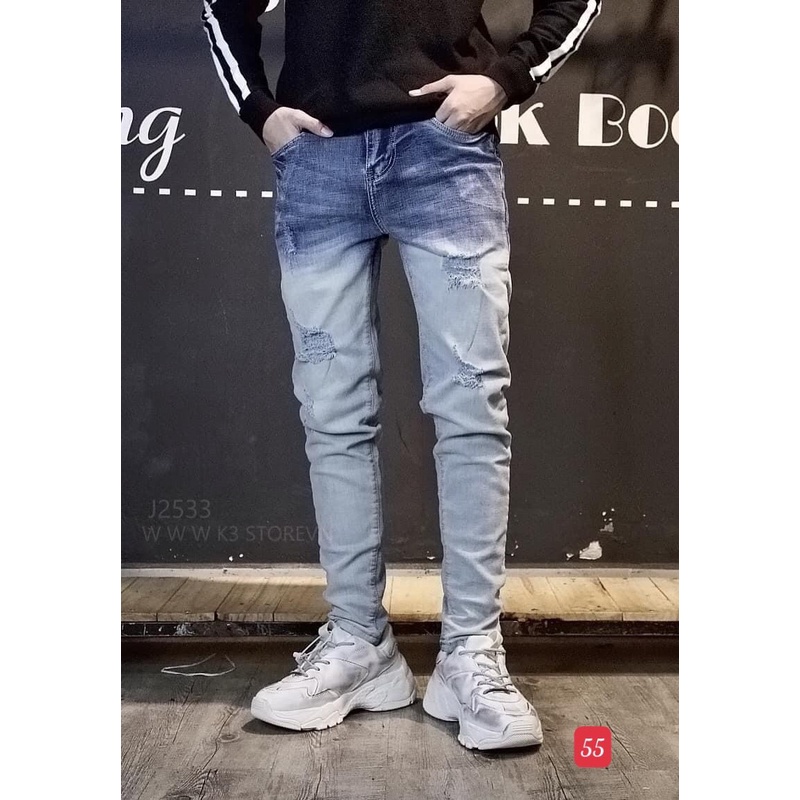 Quần jean nam phối màu chất bò cao cấp co dãn 4 chiều đẹp from dáng skinny mẫu mới thời trang cao cấp beautiulgilr Q01