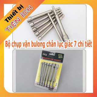 Bộ chụp vặn bulong chân lục giác 7 chi tiết từ 5 đến 12 dài 110 mm .(P100)