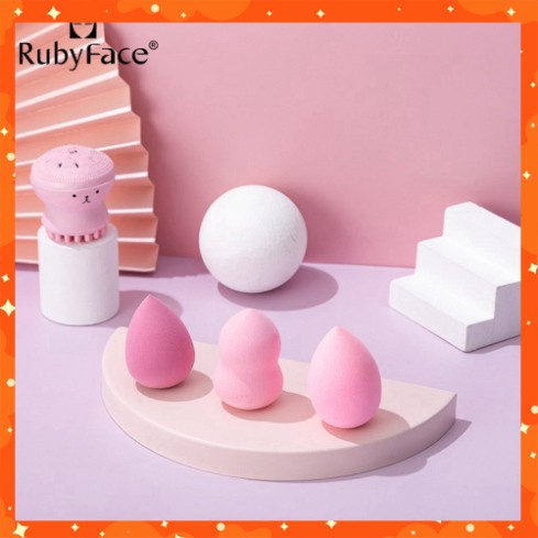 Set 3 mút tán nền + rửa mặt bạch tuộc RubyFace - shop8868