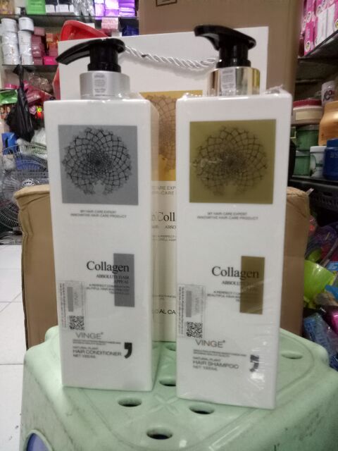 Combo cặp dầu gội xả Collagen VINGE 1000ml | BigBuy360 - bigbuy360.vn