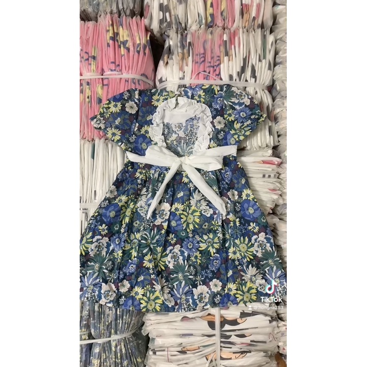 Váy bé gái - Váy hoa nhí khoét lưng siêu xinh cho bé 1-7 Tuổi