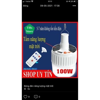 Bóng Đèn 100W Tích Điện Năng Lượng Mặt Trời -  Bóng Đèn Led Tích Điện Có Remote