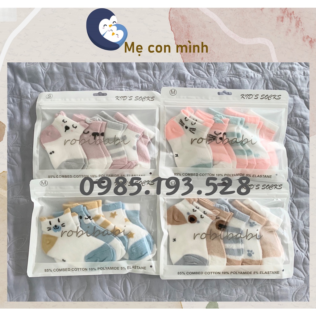 Set 5 đôi tất Kids Socks chống trượt cho bé