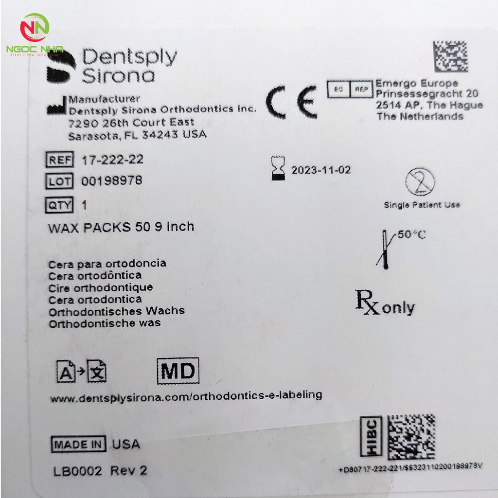 Sáp chỉnh nha giúp giảm đau GAC của hãng Dentsply Sirona – Mỹ, hộp 5 thanh màu trong | BigBuy360 - bigbuy360.vn