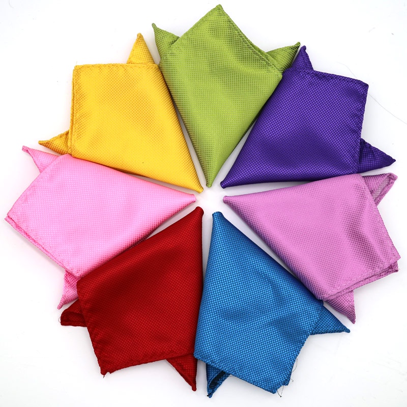 Khăn Tay Vuông 21cm Bỏ Túi 36 Màu Trơn Dành Cho Nam Đi Tiệc Cưới