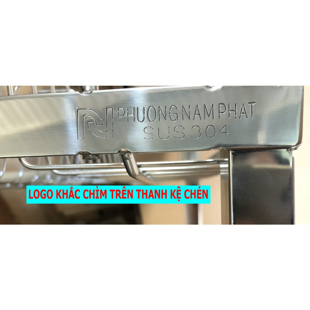 [HÀNG THƯƠNG HIỆU] Kệ Chén Bát Đứng 100% INOX 304 Đặt trên bàn bếp kệ 2 TẦNG có khay hứng nước hàng đặt xưởng chắc chắn