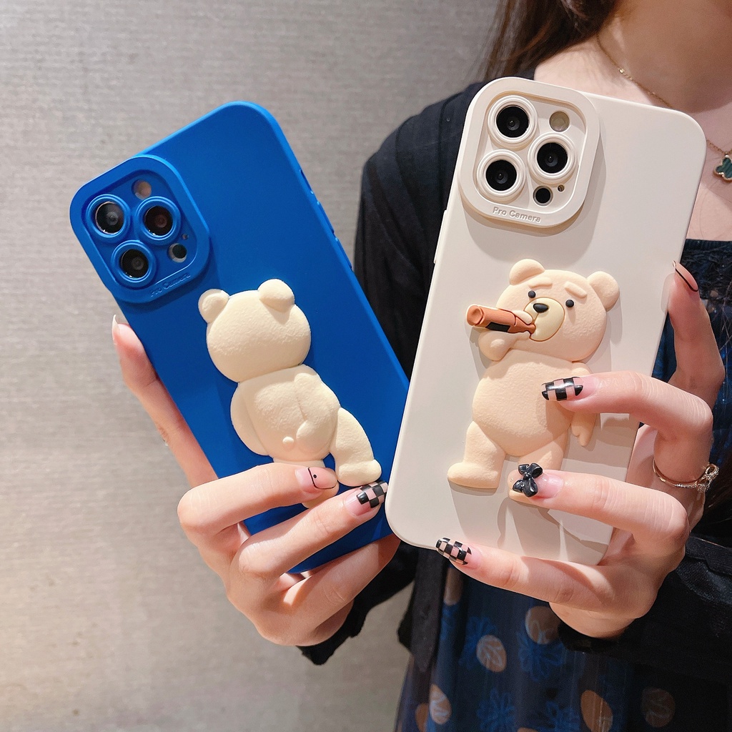 Ốp điện thoại hình gấu hoạt hình cho IPHONE 6/6PLUS/6S/6SPLUS/7/7PLUS/8/8PLUS/X/XS/XR/XSMAX/11/12/13/PRO/MAX | BigBuy360 - bigbuy360.vn