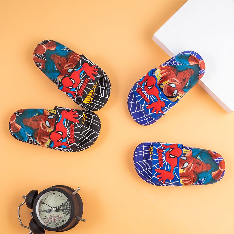 ♛Dép Sandal Đế Mềm Chống Trượt In Hình Người Nhện Hoạt Hình Dành Cho Bé Trai Đi Trong Phòng Tắm