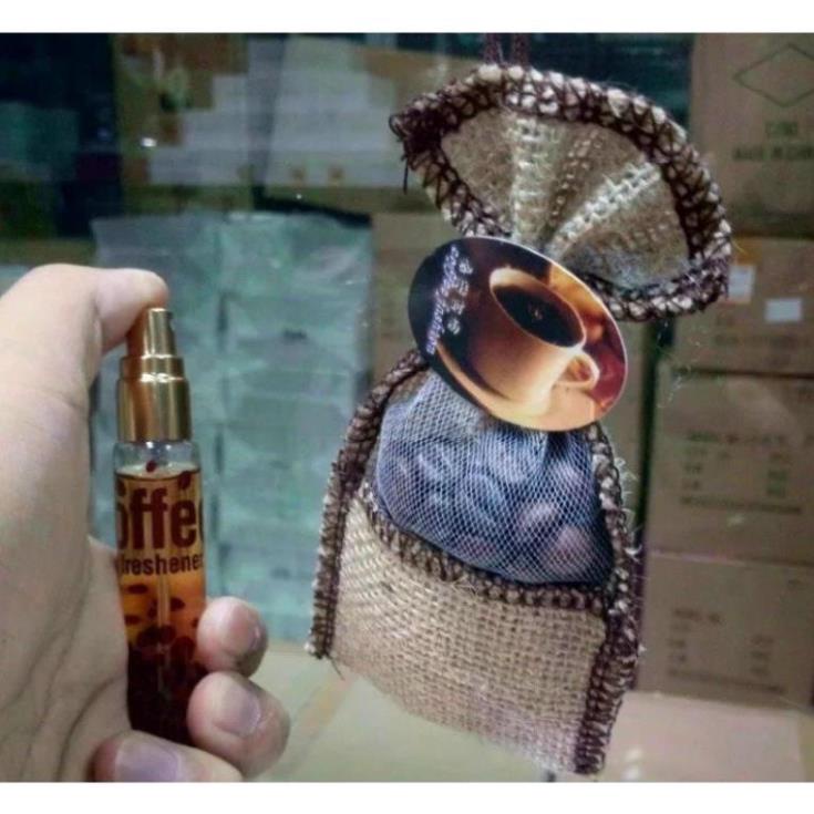 Hạt cafe khử mùi ô tô tủ quần áo tặng kèm tinh dầu hương cà phê nguyên chất