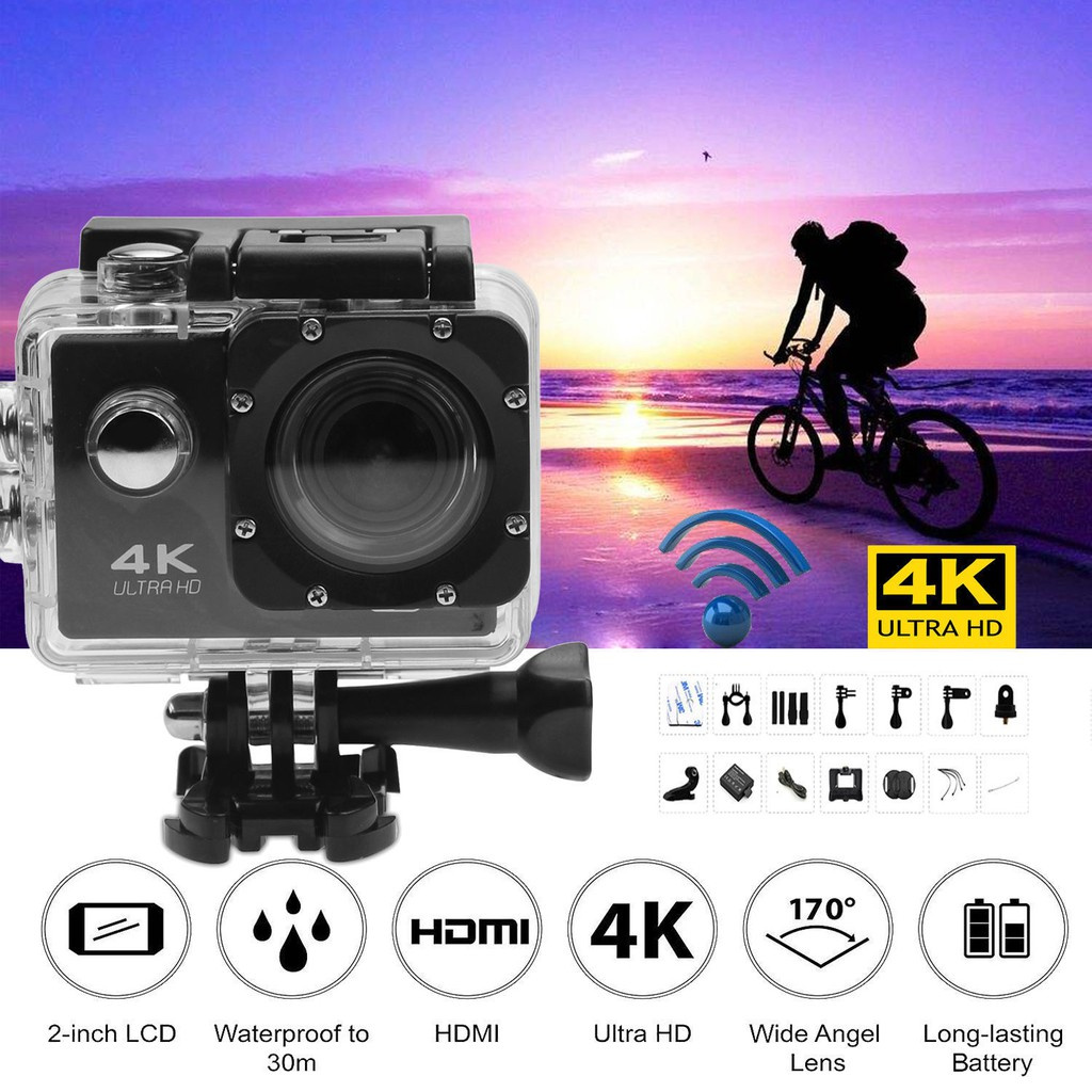 CAMERA HÀNH TRÌNH 4K  Ultra HD DV Siêu nét  - Camera Phượt Thể Thao Kết Nối Wifi Chống Nước Chống Rung