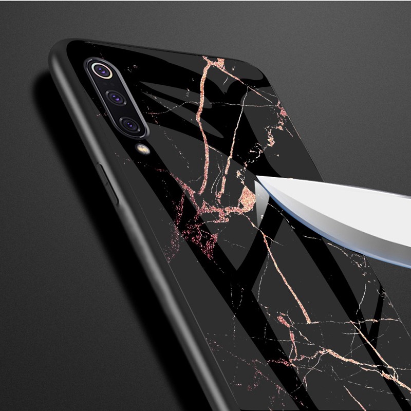 Case MEIZU 16S Meilan Note 9 Note 6 Note 5 5S 16X X8 16th Plus Marble Tempered Glass Protective Back Cover