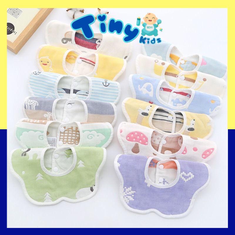 Yếm Xô Tròn Họa Tiết 2 Mặt Xoay 360 Độ Có Cúc Bấm Dày Dặn Siêu Thấm Hút